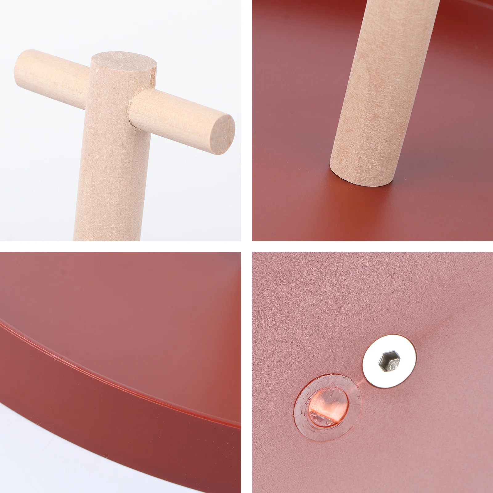 

1Pcs Wooden Storage Tray with Handle Round Shape Home Decor Plate for Bedroom Hotel Table Organizer Portable Simple Design