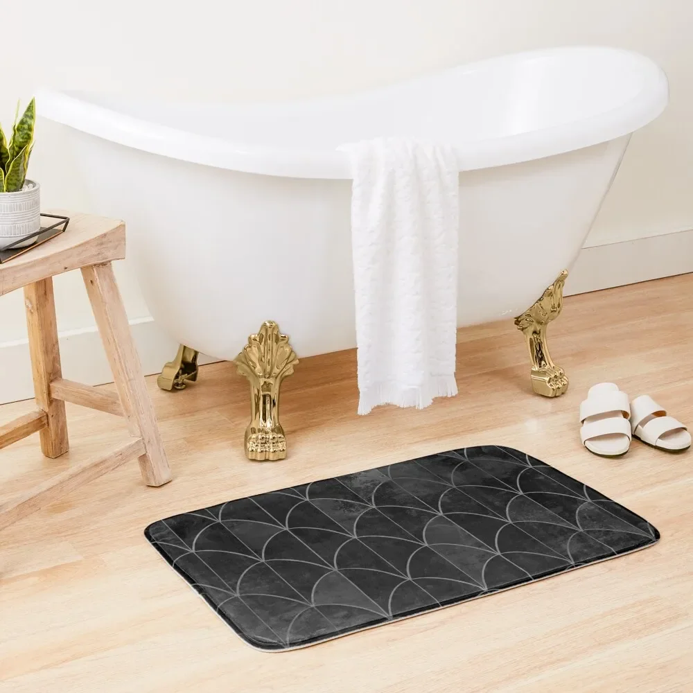 

Mermaid scales. Black and white watercolor. Bath Mat Bathroom Items Rooms Mat
