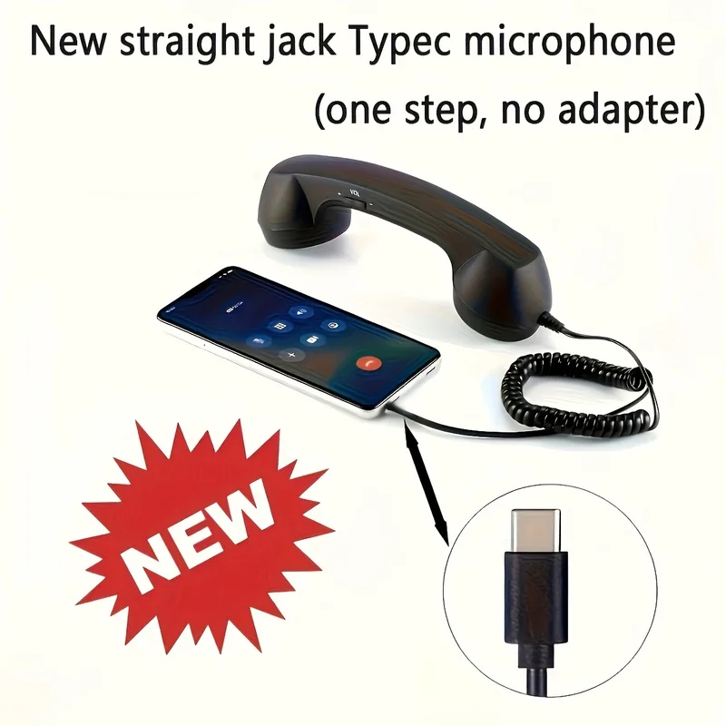 New Type‑C Wired Retro Headphones With Microphone & Volume Control
