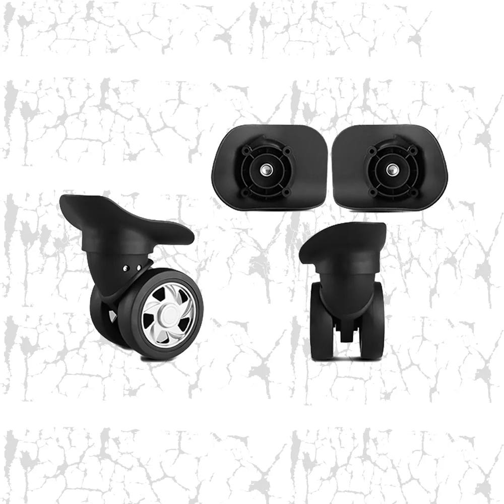 Silent 360° Suitcase Replacement Casters - Thick Rubber Material Easy Install Universal Fit for Luggage