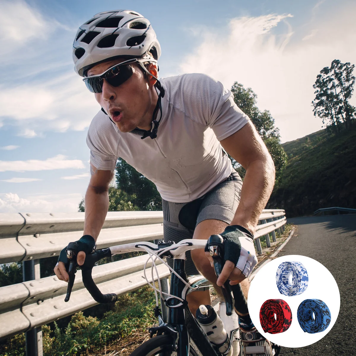

3Pairs Handlebar Tape Bike Anti Skid Ribbons Mountain Bike Handlebar Protection Straps Shock Absorbent Wear Resistant
