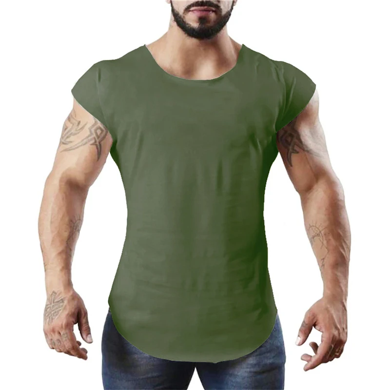 Plain Fitness Clothing Mens Casual Hip Hop Cotton Vests Slim Fit Sleeveless Breathable Shirts Gym Bodybuilding Muscle Singlets