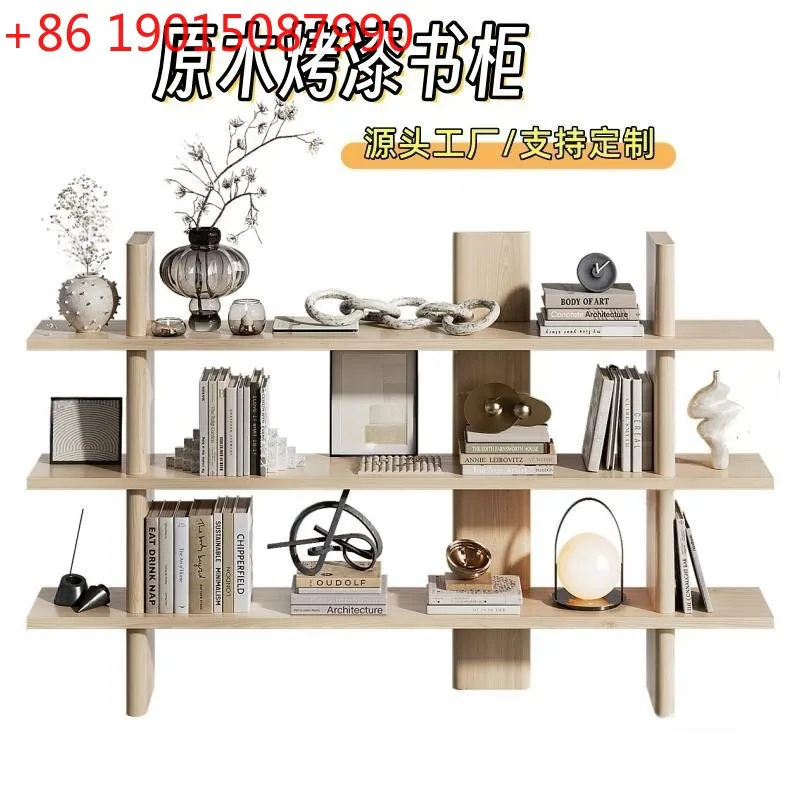 Estantes lacados, librerías Dona de madera maciza, estantes de exhibición integrados de pared a pared, estilo minimalista italiano