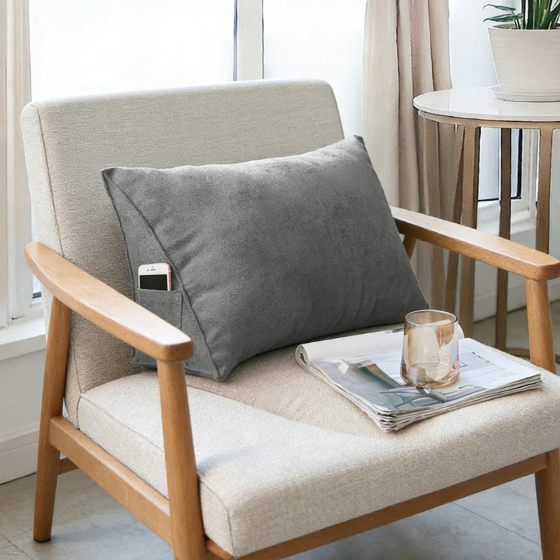 

Thickened Wedge Pillow for Bed Headboard Backrest Support Triangle Reading Pillow Lumbar Cushion for Sofa Office Sitting Bed