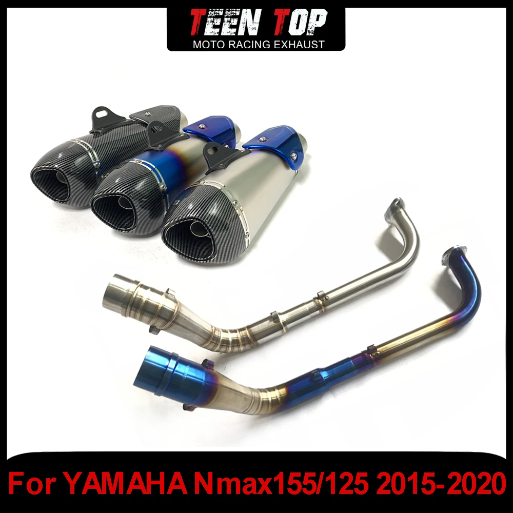

Motorcycle Stainless Steel Full Exhaust Systems For YAMAHA Nmax 125 Nmax155 Exhaust Elbow Connection Pipe Nmax 155 2015-2020
