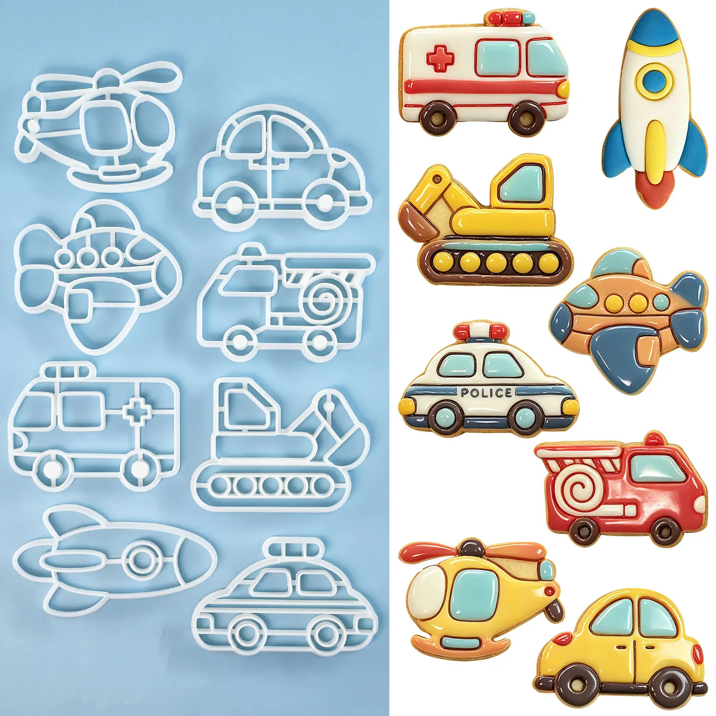1 Pc Car Shape Cookie Mold Construction Vehicle Cookie Cutter Excavator Baking Tools for Decorating Cupcakes and Cakes