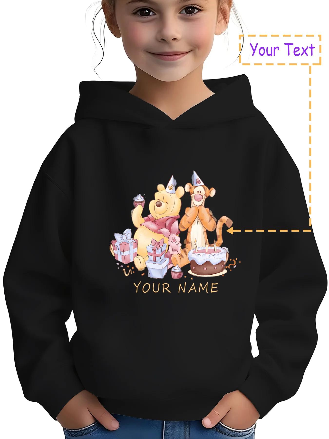 

MINISO Winnie the Pooh Birthday Hoodie - Winnie and Tigger Birthday Party Style, perfect for birthday celebrations or everyday w