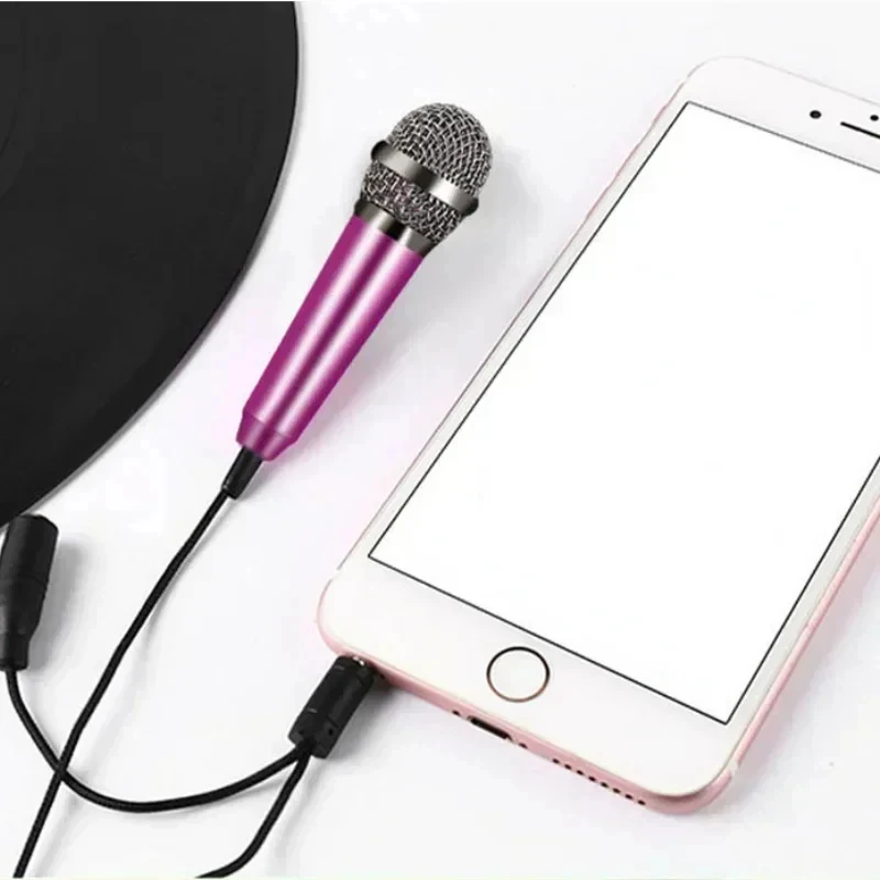 1-3Pcs Mini Portable Stereo Studio Mic KTV Karaoke Mini Microphone For Smart Phone Laptop PC Desktop Handheld Audio Microphone