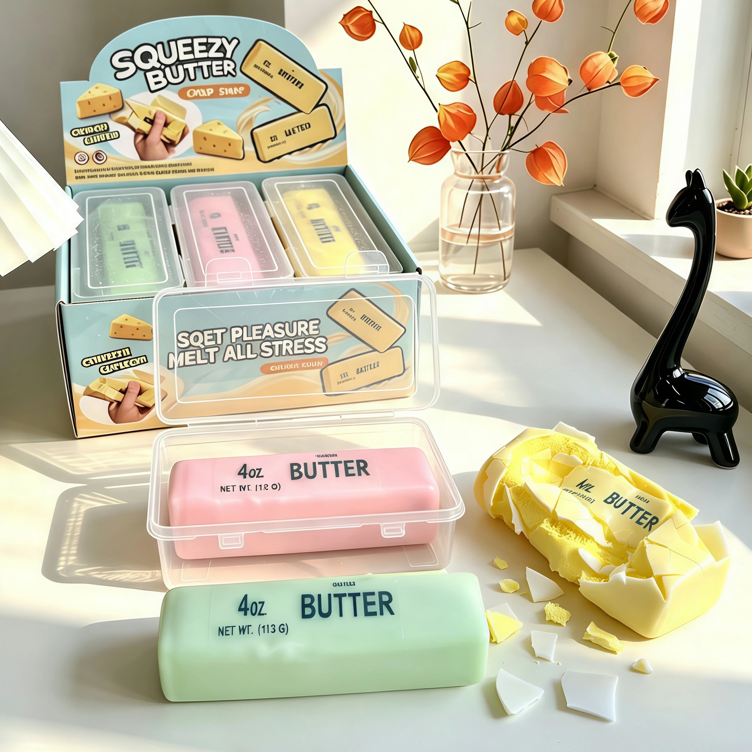 Bâton de beurre jaune croustillant, jouet anti-stress à rebond lent, barre de beurre sensorielle, cadeau de farce, cadeau d'anniversaire, cadeau de fête