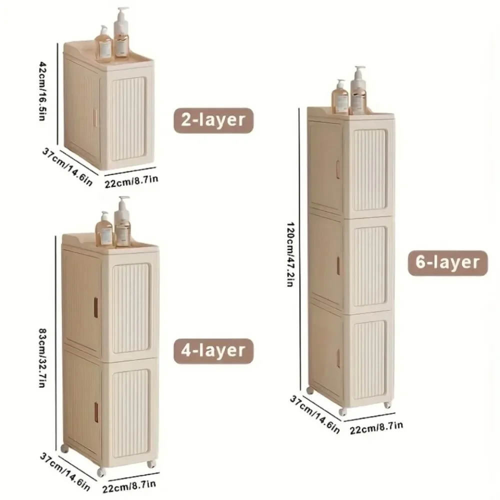 Armoire de rangement multifonctionnelle à haute capacité, armoires de rangement avec couture d'humidité pour toilettes domestiques, MELStyle