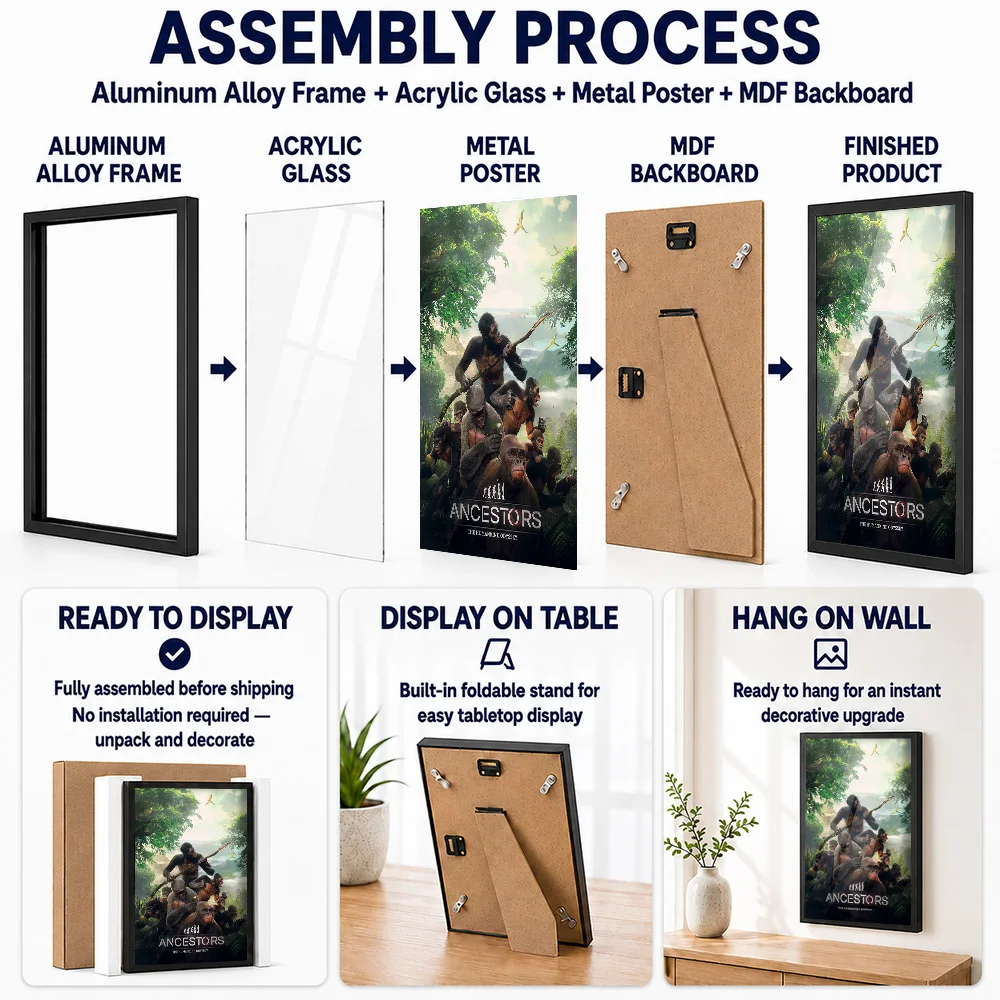 Ancestors The Humankind Odyssey Game Framed Aluminum Metal Poster Customized Hero Tribute Wall Art For Players Decorating Studio