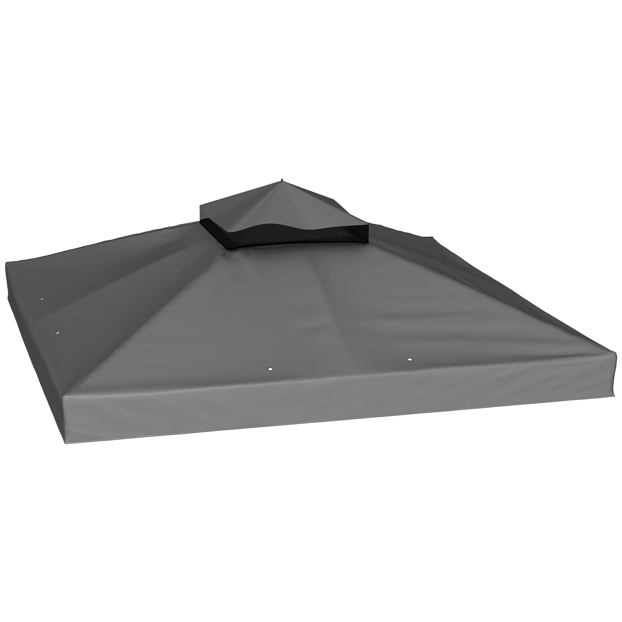 Outsunny Techo de Repuesto para Cenador 3x3 m con Techo Doble Anti-UV Gris