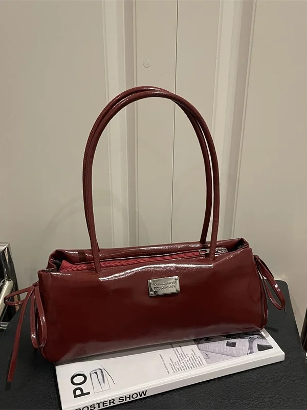 Vintage Large Capacity Shoulder Bag for Women Casual Commuter Breadstick Bag Tie-Dye Soft Leather Handbag Spring 2026