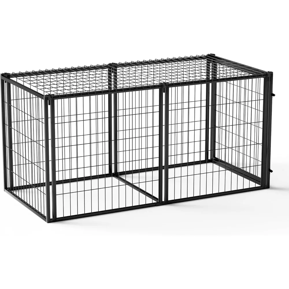 

63" Heavy Duty Dog Crate Large Dog cage Strong Metal Dog Kennels and Crates for Large Dogs Black.63 L x 29.9" W x 31.9" H.
