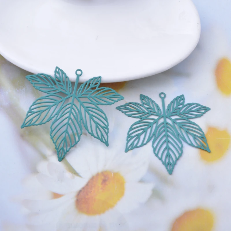 20 Stück AB7451 Messing Goldene Ahornblätter Anhänger Bunte Charms DIY Schmuck Ohrringe Herstellung – Detail 9