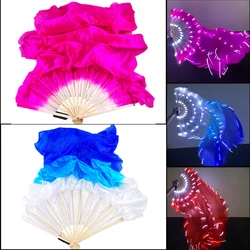 150cm LED Belly Dance Long Silk Fan Colorful Light Up Fan Veil for Women Dance Costume Decoration Stage Performance Props