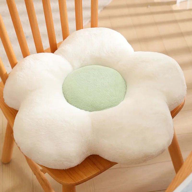 Children's plush pillow with sun petals cute flower cushion office cushion student gift multi-purpose Beige