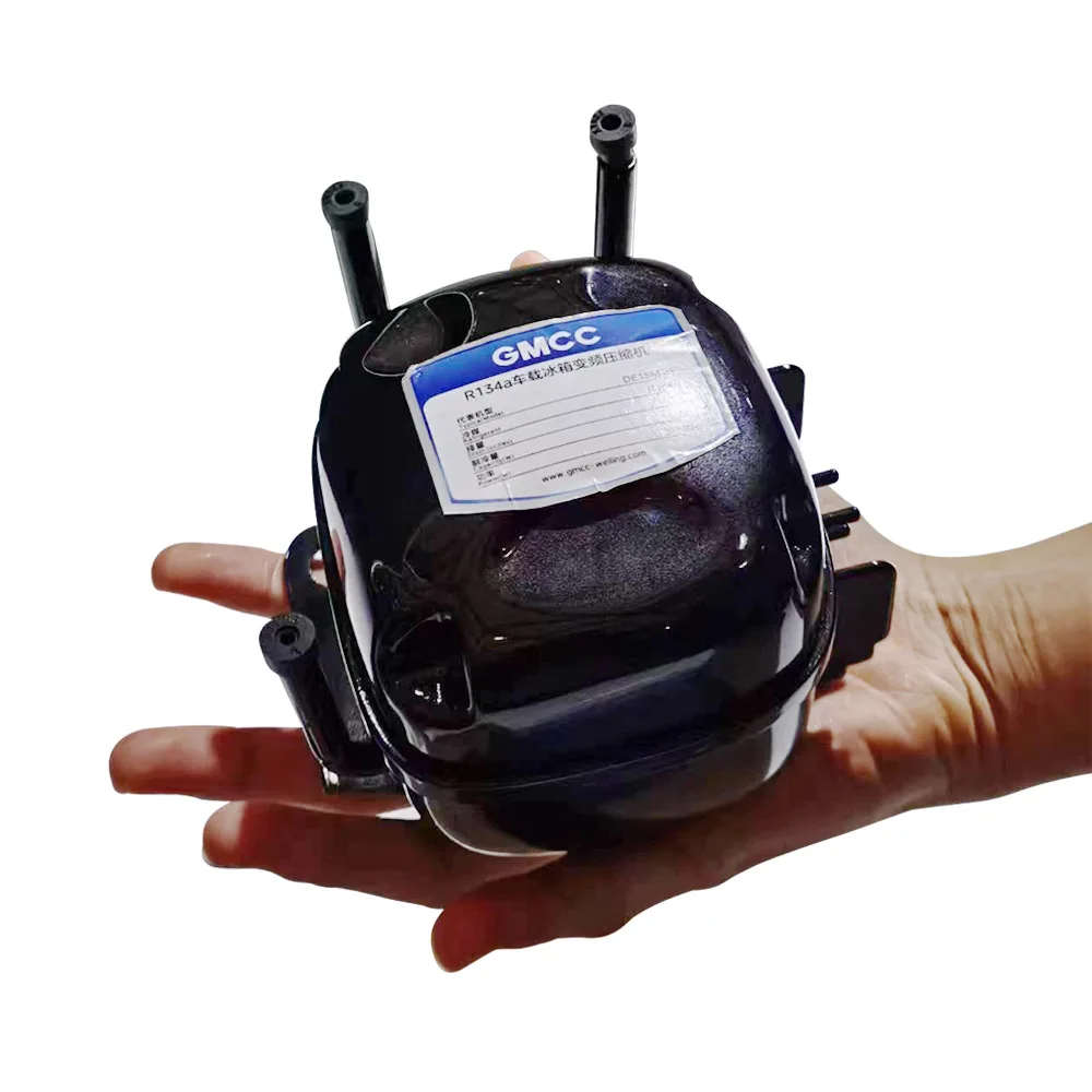 

Портативный компрессор холодильника GMCC DE15M1P, 12/24 В постоянного тока, R134a для охлаждения автомобиля — высокоэффективное охлаждение