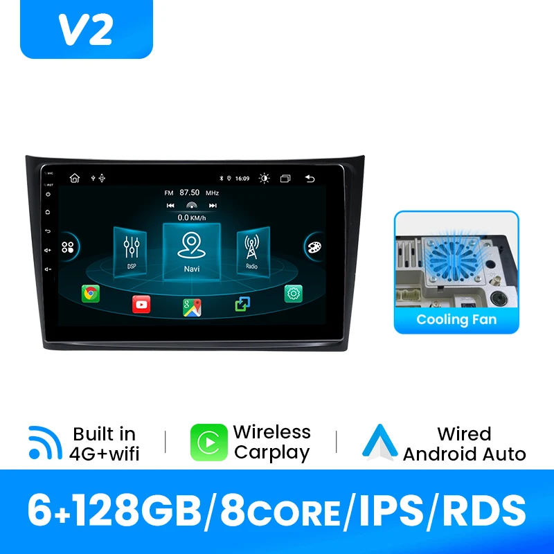10.1inch 8Core Android14 Draadloze Carplay Android auto Autoradio Speler Multimedia Speler Voor Volvo XC90 2004 - 2013 IPS 4G Wifi