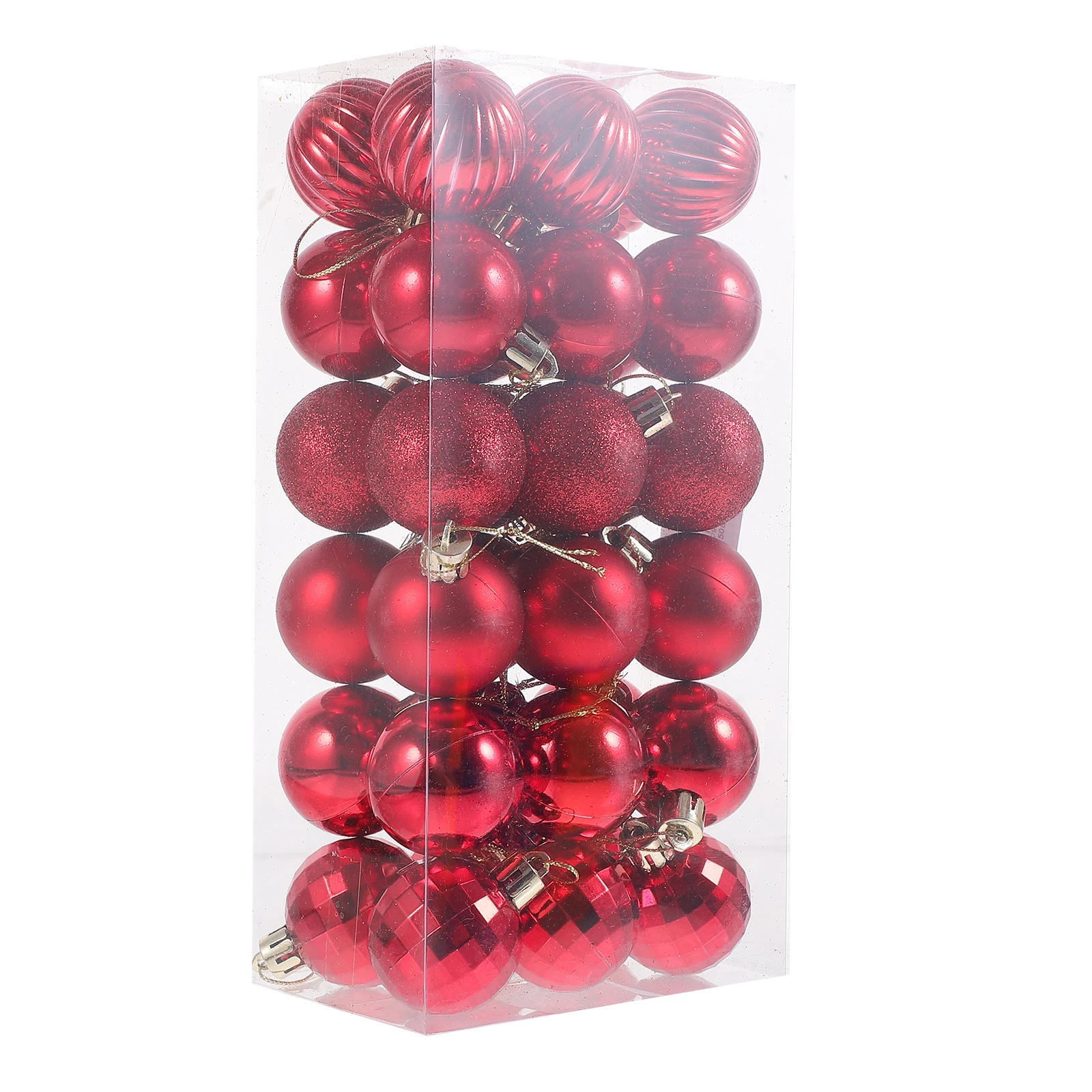 

36 Pcs Mini Christmas Tree Decoration Balls Decorative Pendants Bauble Red Ornament