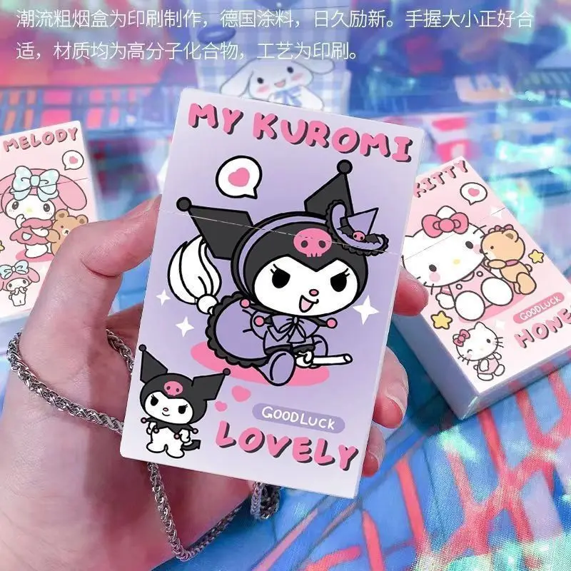 Sanrio Hello Kitty Cigarette Case Anime Kuromi Cinnamoroll Cigarette Storage Accessories Compression Resistance Waterproof Gifts