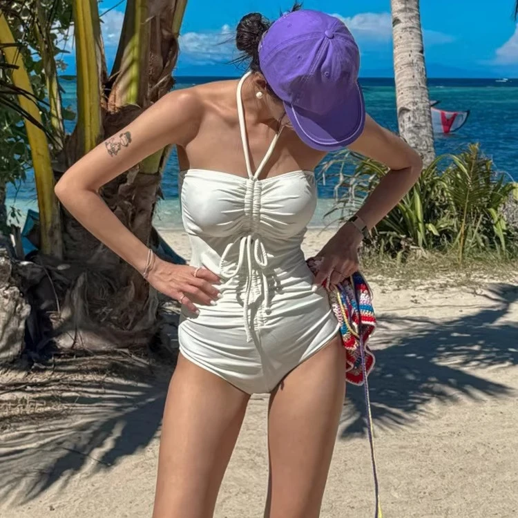 

Women's Sexy High Waisted One Piece Swimsuit Bikini Set Halter Neck Push Up Bohemian Print Summer Holiday