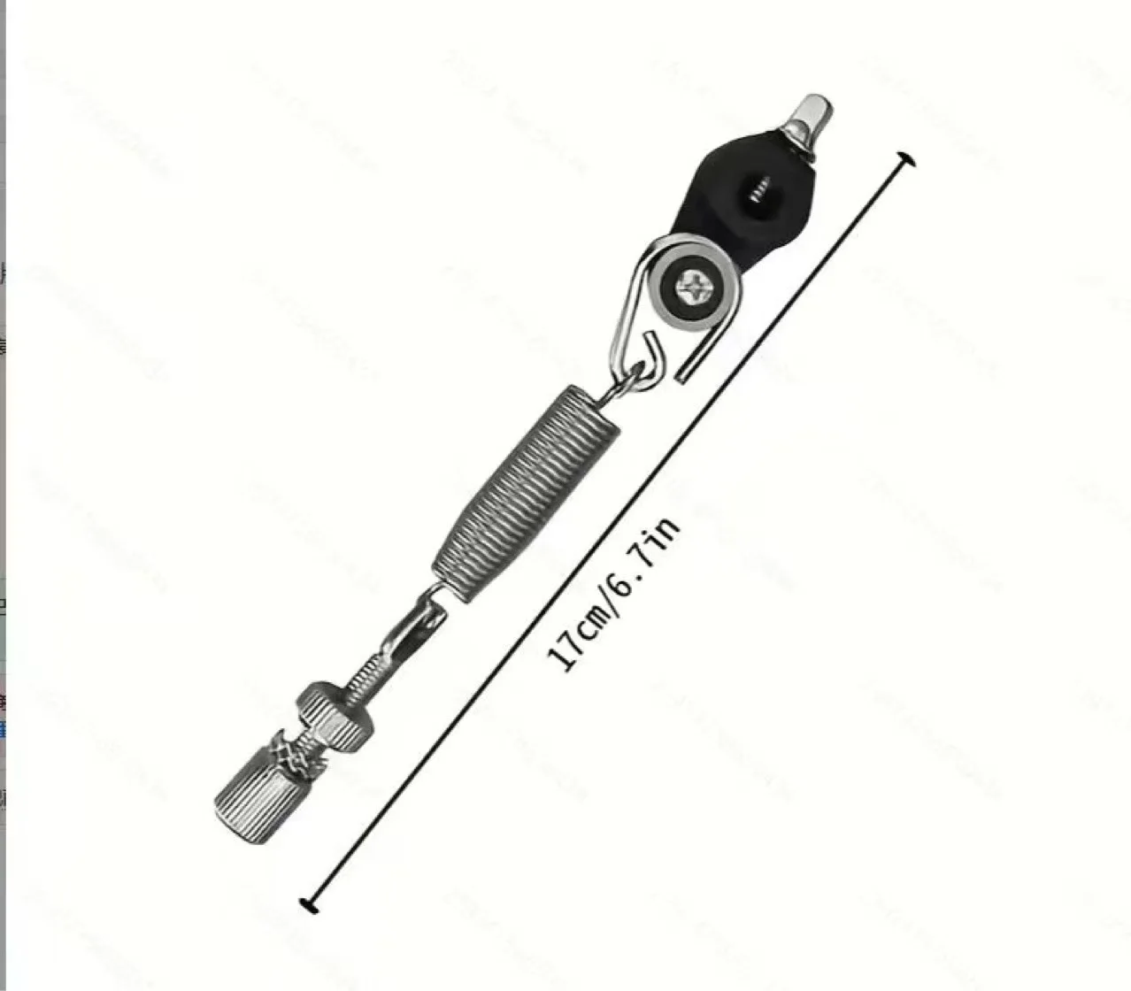 Bass Drum Foot Pedal Spring Assembly - with Spring Cam Pulley and Hook Tensioner - Replacement Parts for Percussion Instruments