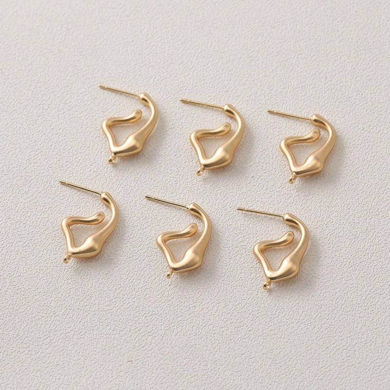 4PCS 14K Gold Plated Brass Niche Exaggerate Geometry Earrings Pendant DIY Making Supplies Material Accessories