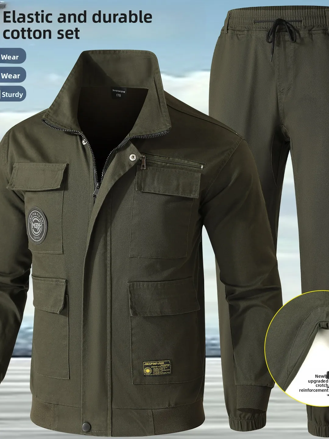 

Spring Autumn Thiened Wear Resistant Camouflage Workwear Cotton Welding Work orm Set for Men Construction Site Clothes