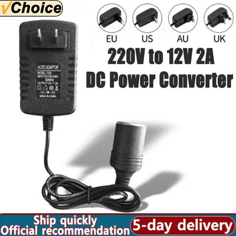 자동차 담배 라이터 전원 어댑터 소켓, AC 110V/220V DC 12 V 2A, 220V-12 V 볼트 충전기 컨버터, 가정 부품, 미국, EU, UK, AU