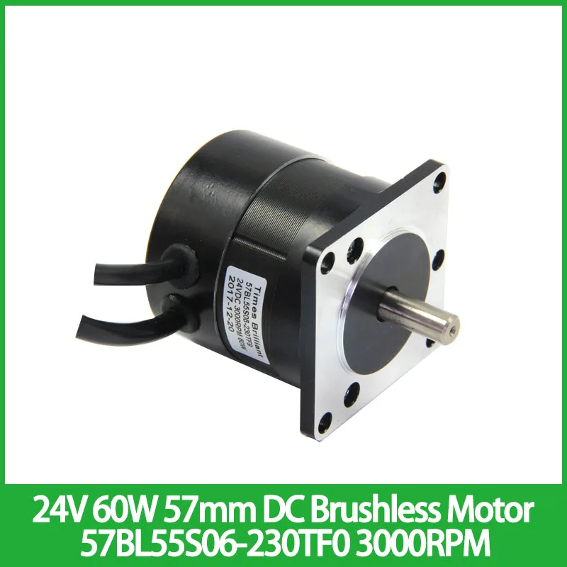 

24V 60W 57mm DC Brushless Motor 57BL55S06-230TF0 High Speed Motor 3000RPM Body Length 55mm