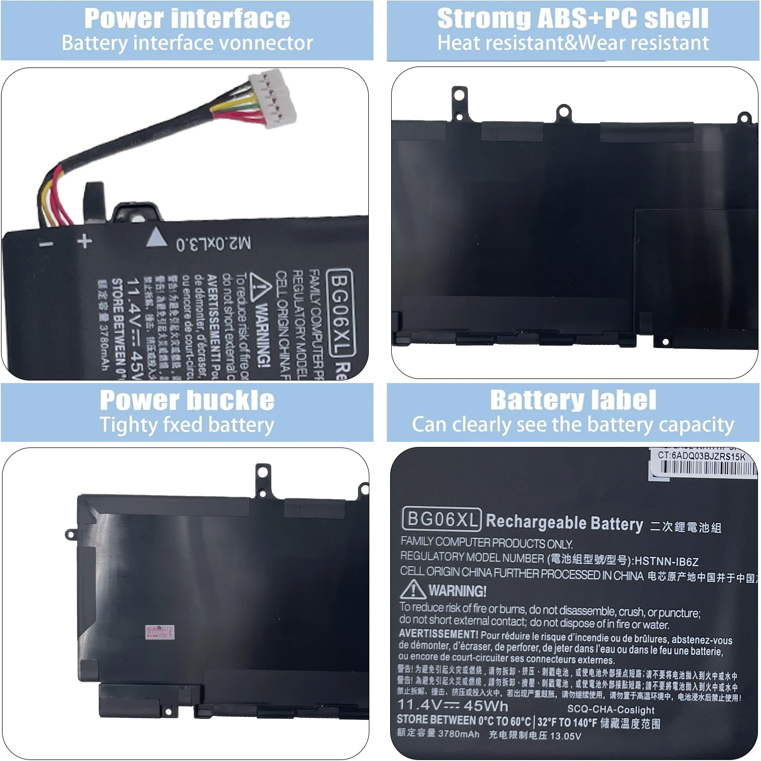 DXT New BG06XL Laptop Battery For HP EliteBook 1040 G3 G3-DS64EP (P4P90PT)  BG06XL 804175-181 HSTNN-IB6Z HSTNN-Q99C  804175-1C