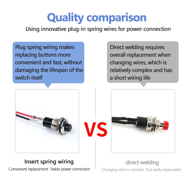 5mm 7mm 10mm PBS-110 PB05A Small Circular Metal Button Switch, Self Resetting, Self-locking, Inching Power Switch