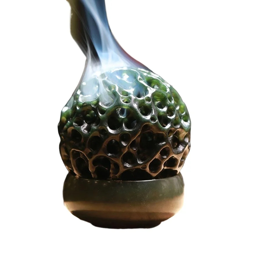 Hetian jade sapphire exquisite ball aromatherapy, natural jade fragrance ornament Hetian jade tea set