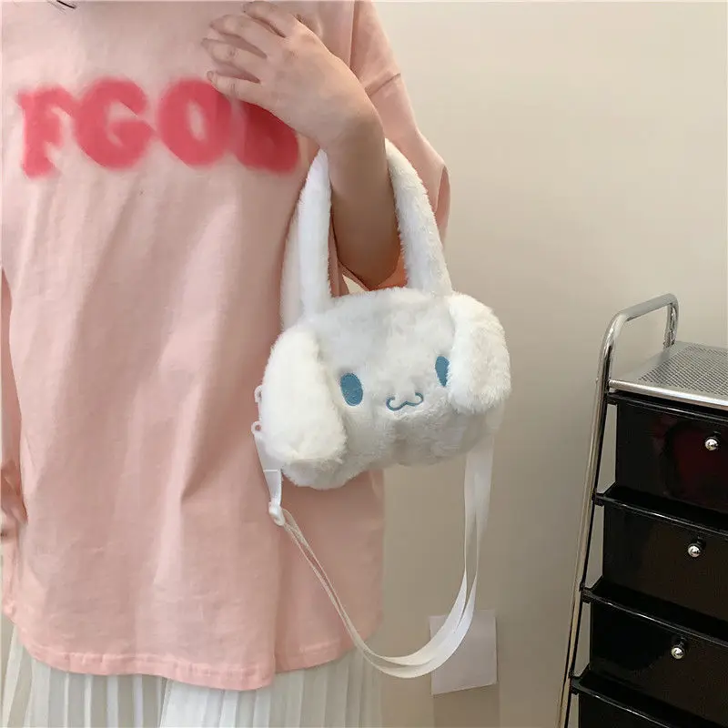 Kawaii Hello Kitty Stuffed Plush Bag Cinnamoroll Kuromi Soft Crossbody Backpack Children Birthday Gift Cartoon Sanrioed Bag