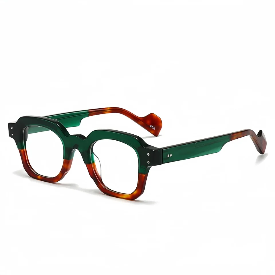 

Women's Fashion Personalized Multi color Splicing Acetic Acid Glasses Reading Optics Prescription Art Decoration Eyeglass Frame
