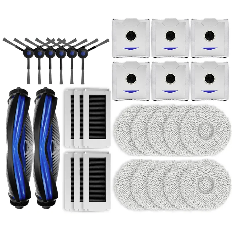 B83B-For Ecovacs Deebot N30 Omni / N30 Pro Omni Robot Vacuum Accessories فرشاة جانبية رئيسية فلتر Hepa خرقة أكياس الغبار أجزاء