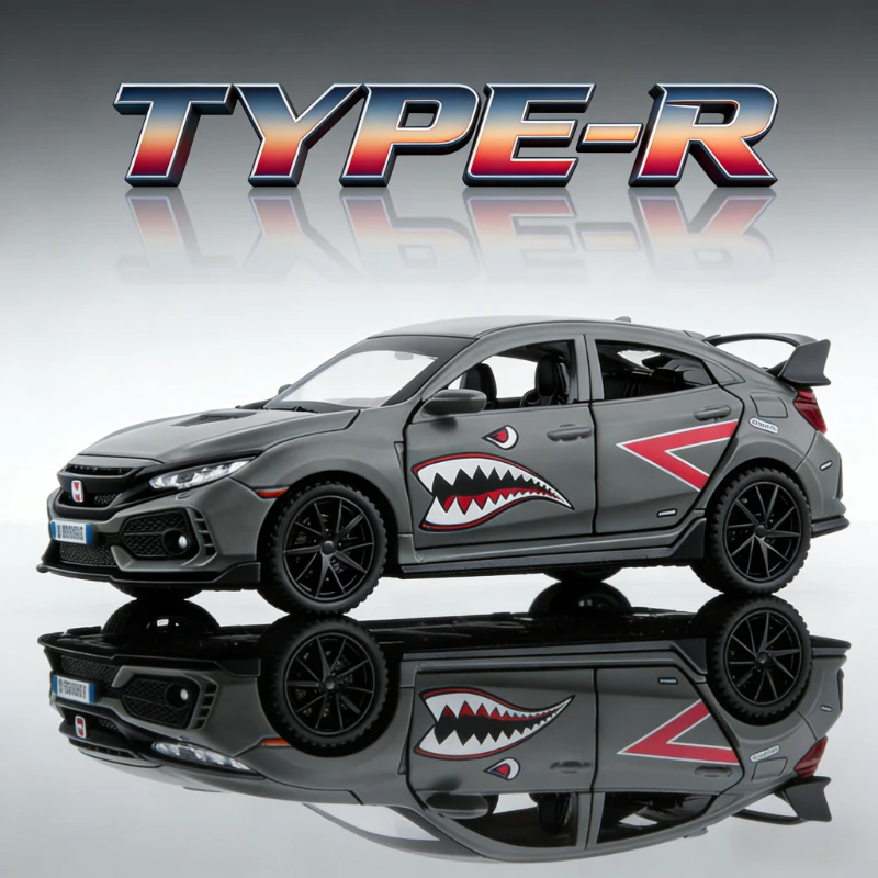 

1:32 CIVIC TYPE-R литая под давлением модель автомобиля игрушечные транспортные средства металлическая модель со звуком и светом коллекция игрушек для детей Рождественский подарок