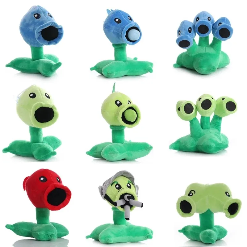 18cm Plants vs Zombies Peashooter Plush Toy Doll Cute Snow Pea Threepeater Plush Soft Stuffed Toys Gifts for Children Kids