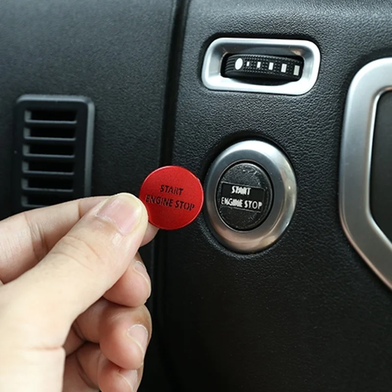 1pc liga de alumínio botão parada partida do motor carro guarnição para land rover discovery 4/land rover range rover