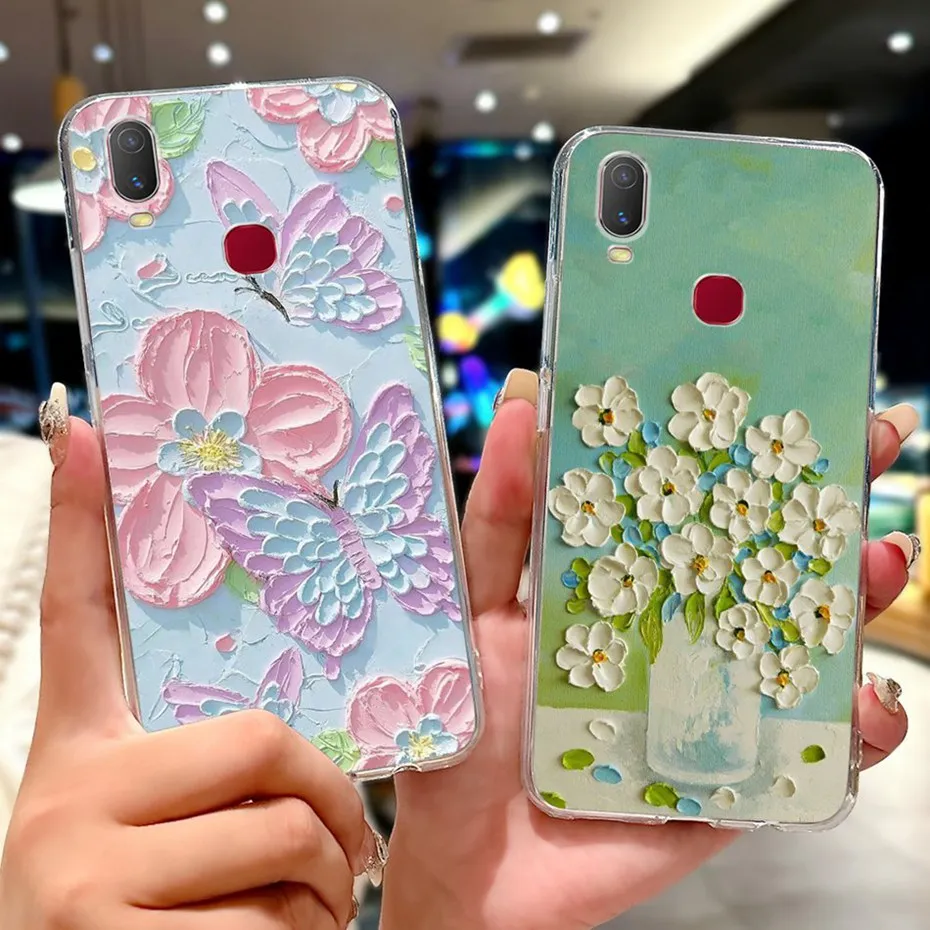 حافظة كرتونية لطيفة لهاتف Vivo Y11 Y12i غطاء خلفي من السيليكون الناعم من مادة البولي يوريثان الحراري لهاتف Vivo 1906 1906_20 Y11 (2019)