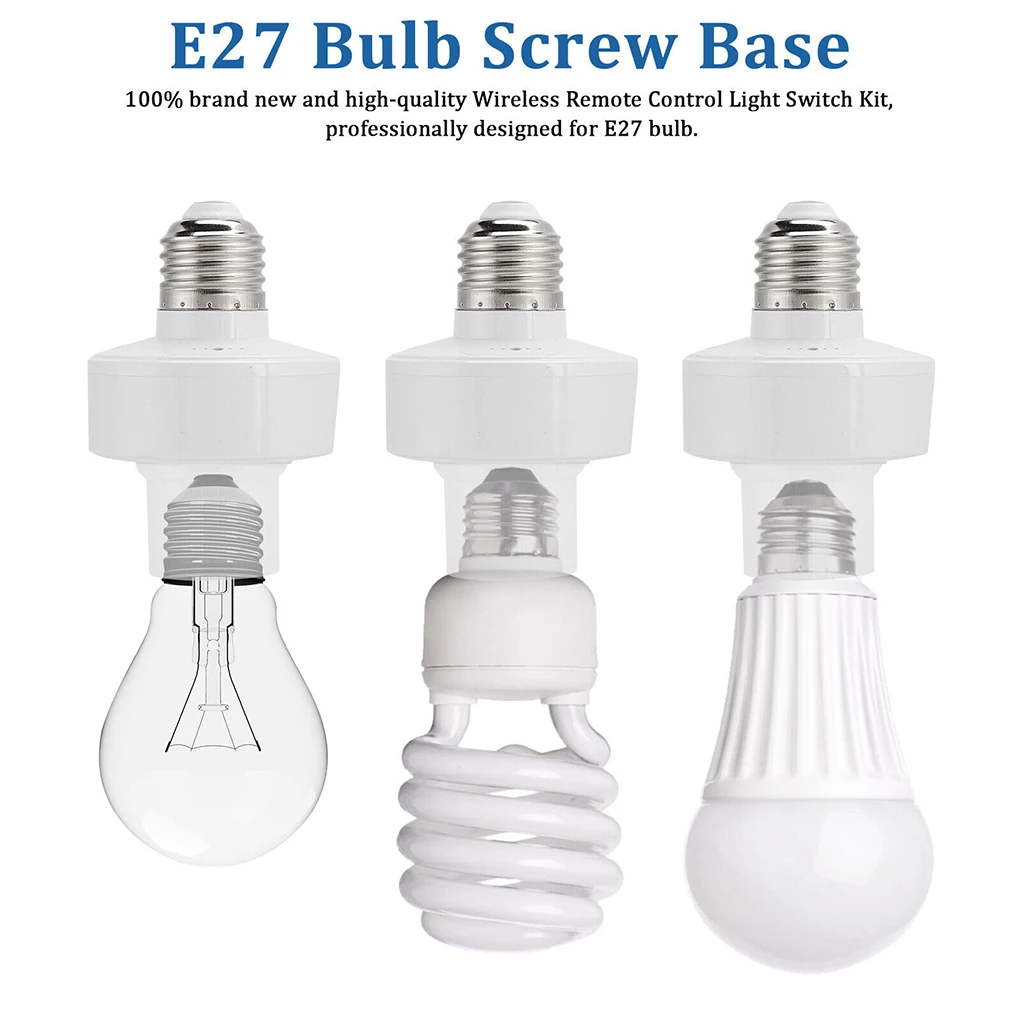 

E26 E27 Lamp Holder Wireless Timing Light Base Lighting Socket with Timer Lampholder Household Removable Accessory