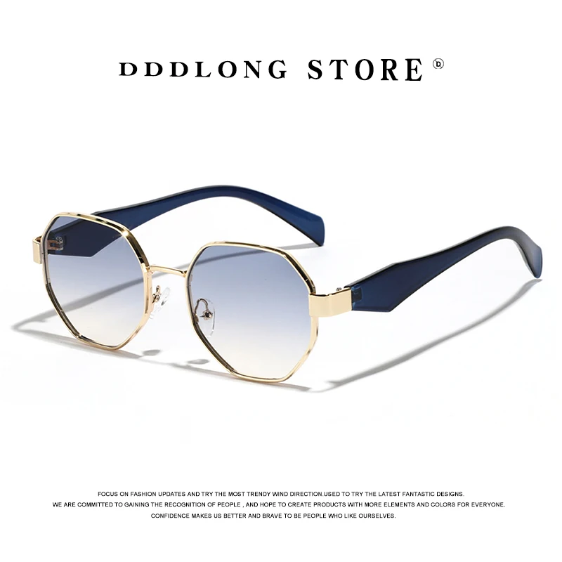 DDDLONG Retro Fashion Metal Sunglasses Women Men Sun Glasses Classic Vintage UV400 Outdoor Shades D356