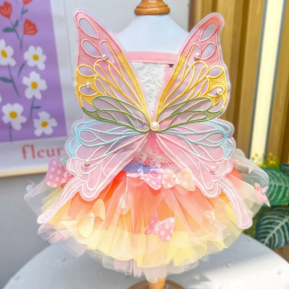 Rainbow Butterfly Tulle Pet Dress 2