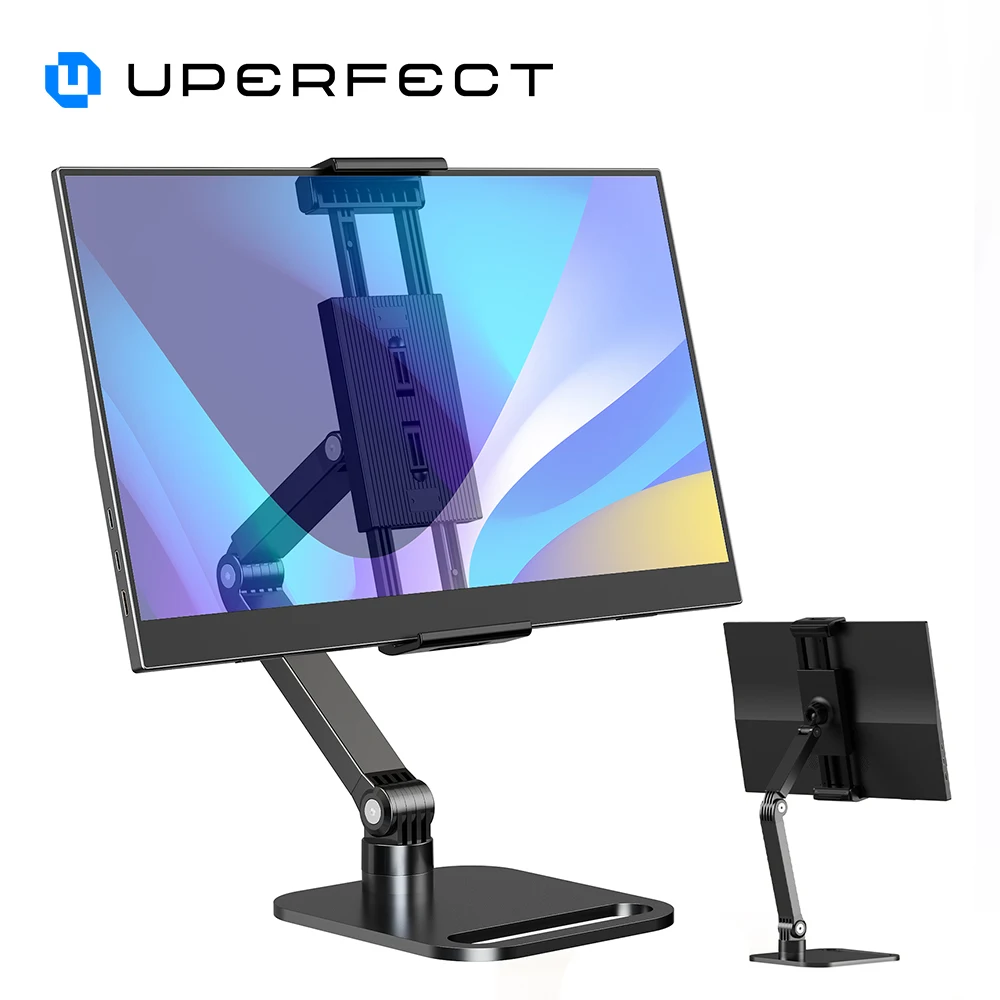 UPERFECT Ustand D19 Flexible Steel Spring Clip For 10-18.5" Portable Monitor Bracket 360 Adjustable External Vertical Screen