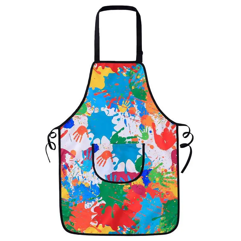 Children Painting Apron & Sleevelet Art Students Painting Clothes Waterproof Kitchen Kindergarten Doodle Bib Easy Clean