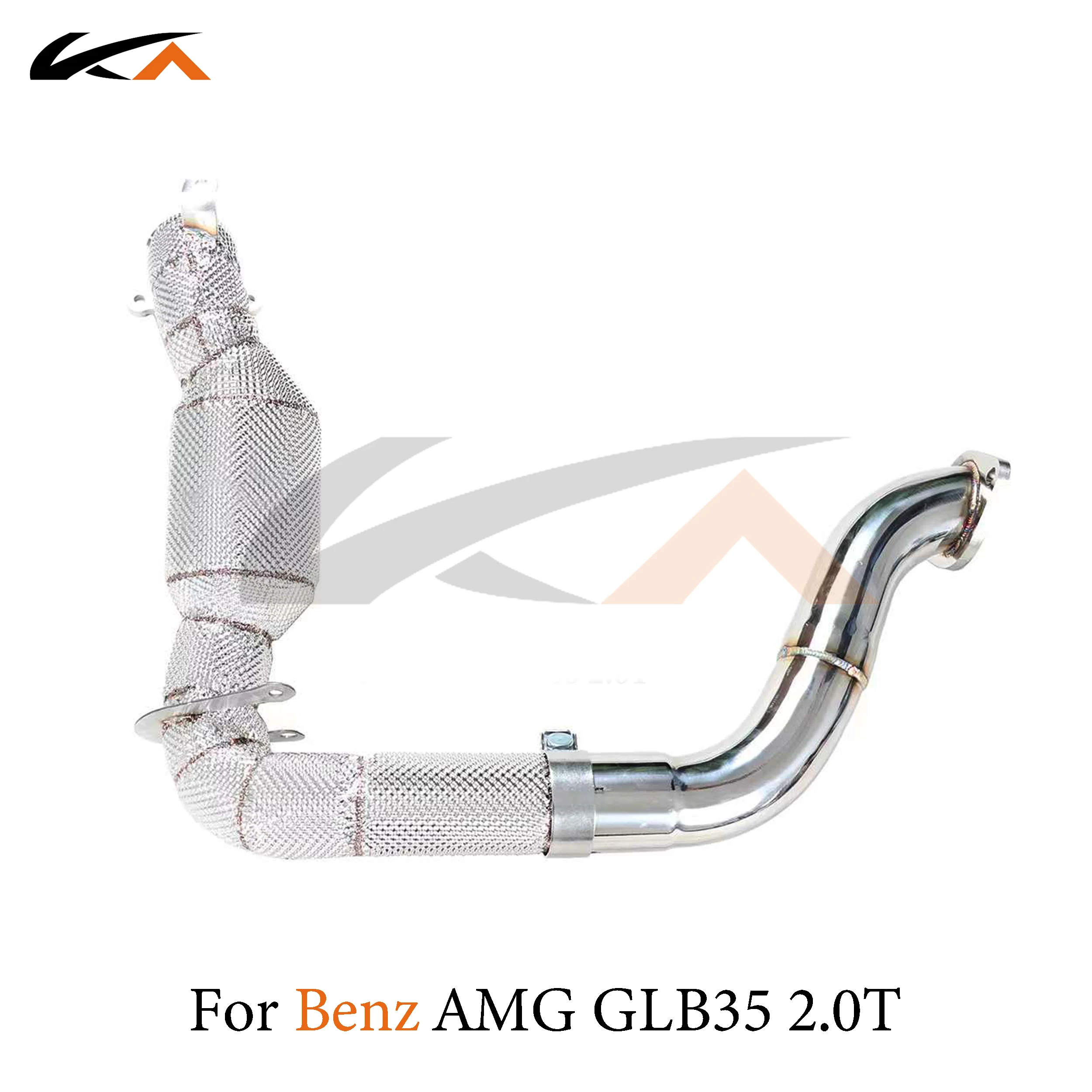 

KA Tuning downpipe exhaust steel headers for Mercedes-benz A35 CLA35 GLB35 CLA220 2.0T performance heat shield catalysis