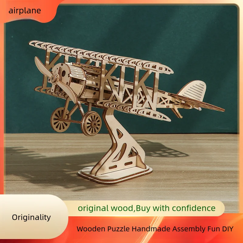 Aircraft 3D Wooden Puzzle, Montagem Brinquedo, DIY Decoração Criativa, Fabricante, Novo