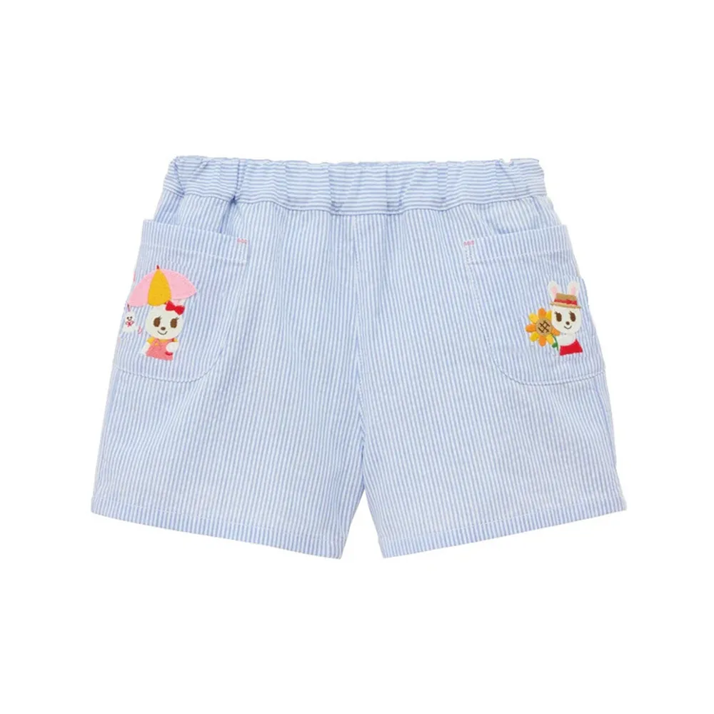 

Girls' summer shorts Embroidered pocket shorts with cartoon bunny pattern casual baby girls clothes
