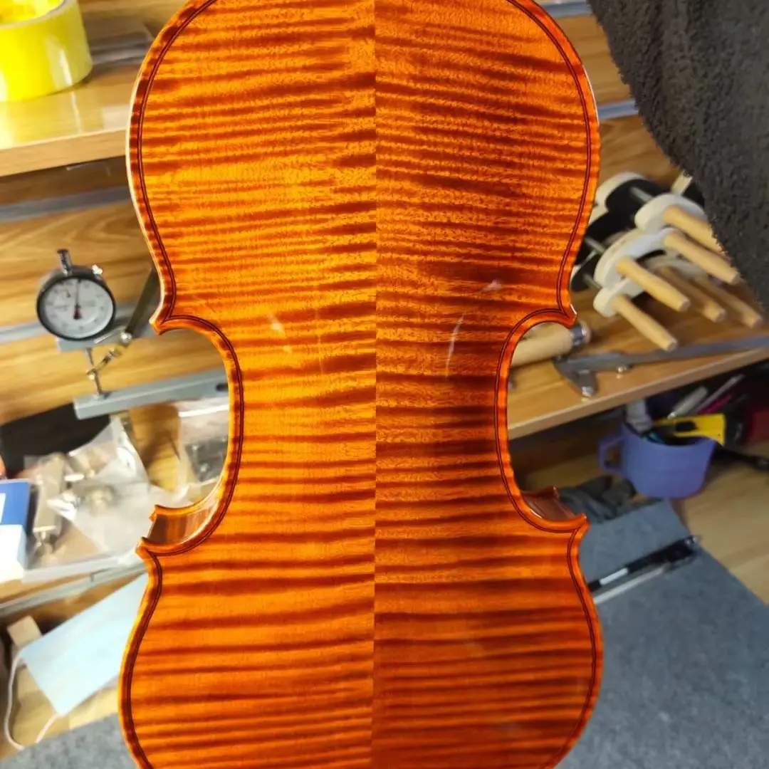 profession 40 years European spruce High-end 4/4 Violin wine red yellow Stradivari playing level violino brazilian bow